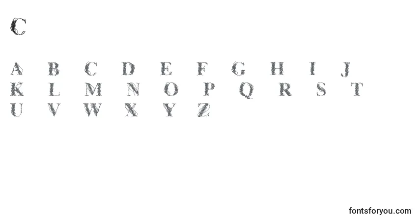 Fuente Cfwireframe - alfabeto, números, caracteres especiales