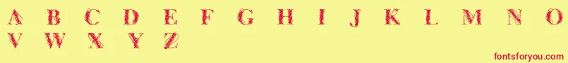 Cfwireframe Font – Red Fonts on Yellow Background