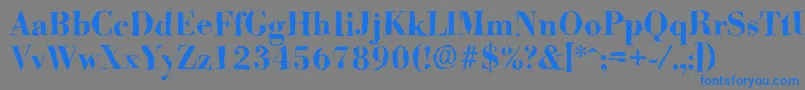 BodonirandomBold Font – Blue Fonts on Gray Background