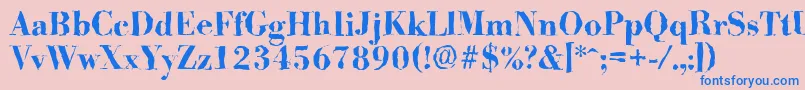 BodonirandomBold Font – Blue Fonts on Pink Background