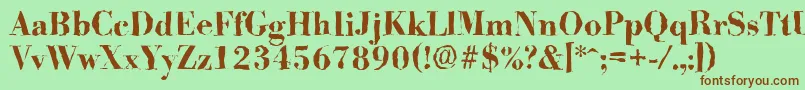 BodonirandomBold Font – Brown Fonts on Green Background