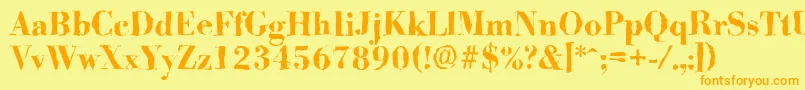 BodonirandomBold Font – Orange Fonts on Yellow Background