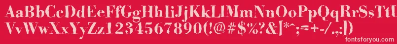 BodonirandomBold Font – Pink Fonts on Red Background