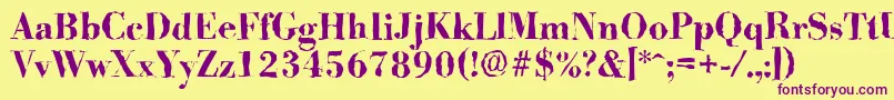 BodonirandomBold Font – Purple Fonts on Yellow Background