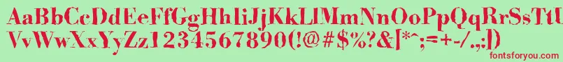 BodonirandomBold Font – Red Fonts on Green Background