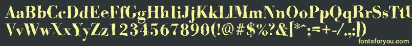 BodonirandomBold Font – Yellow Fonts on Black Background