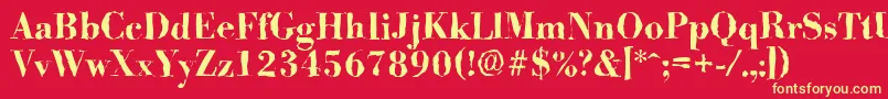 BodonirandomBold Font – Yellow Fonts on Red Background