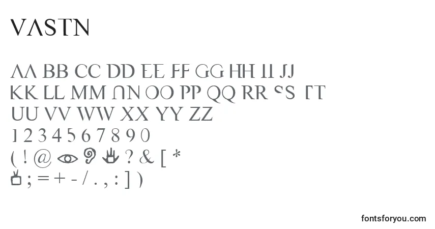 Шрифт Vastn – алфавит, цифры, специальные символы