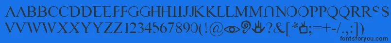 Vastn-Schriftart – Schwarze Schriften auf blauem Hintergrund