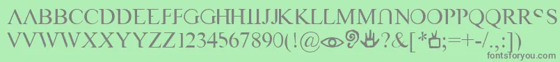 フォントVastn – 緑の背景に灰色の文字