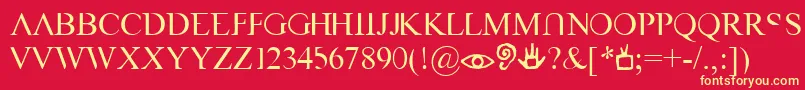 Vastn Font – Yellow Fonts on Red Background