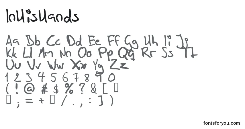 Fuente InHisHands - alfabeto, números, caracteres especiales
