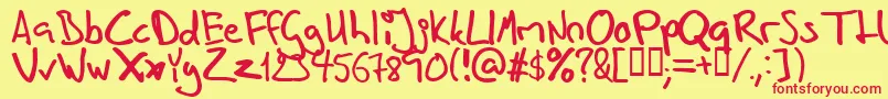 InHisHands Font – Red Fonts on Yellow Background