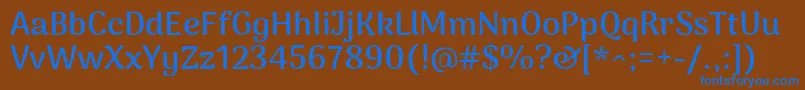 Weitere Informationen zur ArimakoshiBold-Schriftart ArimakoshiBold-Schriftart – Blaue Schriften auf braunem Hintergrund