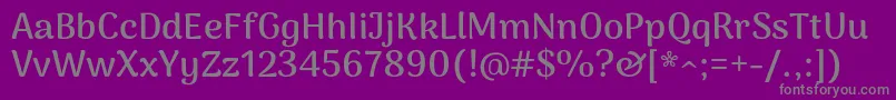 フォントArimakoshiBold – 紫の背景に灰色の文字