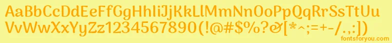 Police ArimakoshiBold – polices orange sur fond jaune