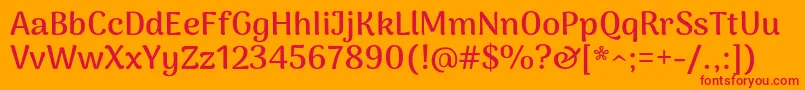 フォントArimakoshiBold – オレンジの背景に赤い文字