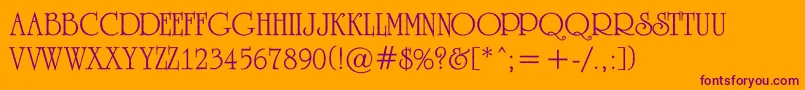 ARomanustitulrg Font – Purple Fonts on Orange Background
