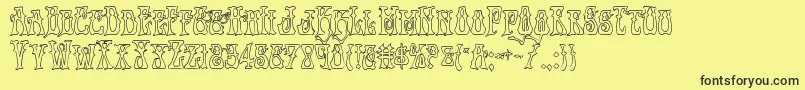 Instantzenout Font – Black Fonts on Yellow Background