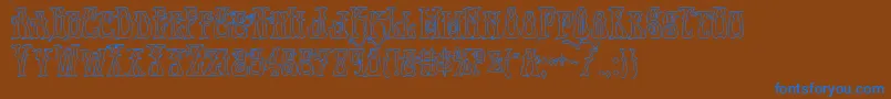 フォントInstantzenout – 茶色の背景に青い文字