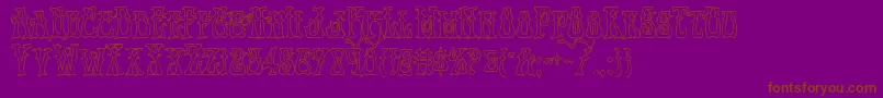 Instantzenout-Schriftart – Braune Schriften auf violettem Hintergrund