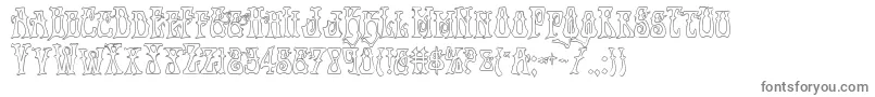 Instantzenout-fontti – harmaat kirjasimet valkoisella taustalla
