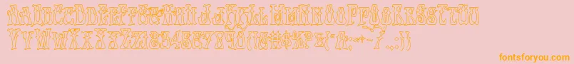 Instantzenout-Schriftart – Orangefarbene Schriften auf rosa Hintergrund