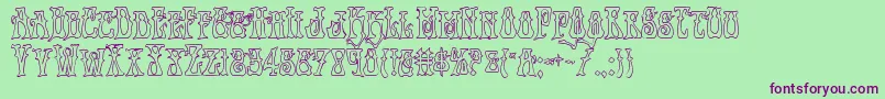 Instantzenout Font – Purple Fonts on Green Background