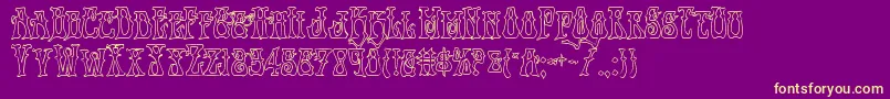 Instantzenout Font – Yellow Fonts on Purple Background