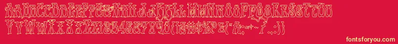 Instantzenout Font – Yellow Fonts on Red Background