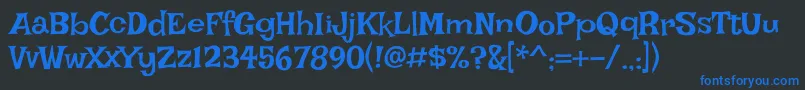 Irishgrover Font – Blue Fonts on Black Background
