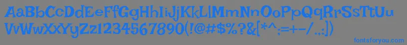 Irishgrover-Schriftart – Blaue Schriften auf grauem Hintergrund