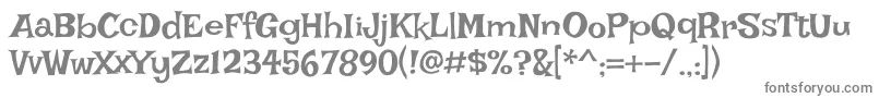 フォントIrishgrover – 白い背景に灰色の文字