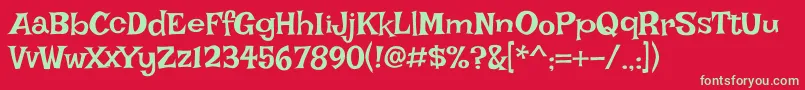 Irishgrover Font – Green Fonts on Red Background