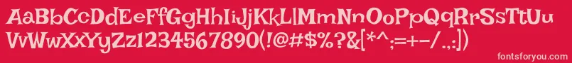 Irishgrover Font – Pink Fonts on Red Background