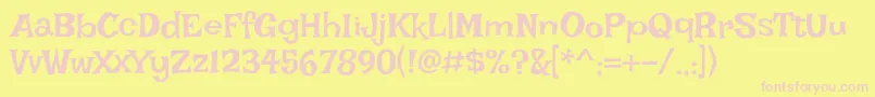 Irishgrover Font – Pink Fonts on Yellow Background
