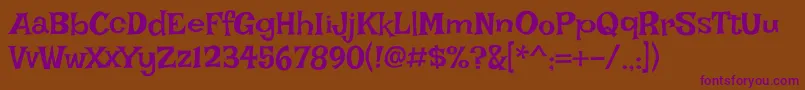 Irishgrover Font – Purple Fonts on Brown Background