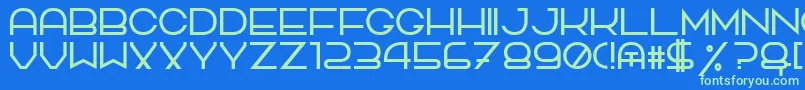 TpfQuackery Font – Green Fonts on Blue Background