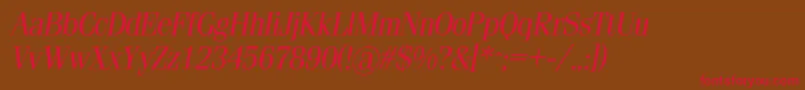 SimeizcItalic Font – Red Fonts on Brown Background