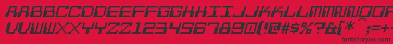 Шрифт PixelCalculonItalic – чёрные шрифты на красном фоне