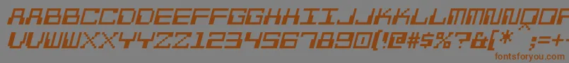 Fonte PixelCalculonItalic – fontes marrons em um fundo cinza
