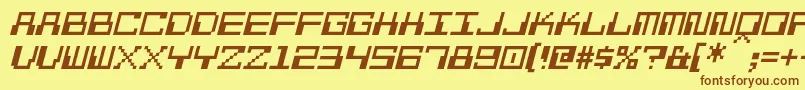 fuente PixelCalculonItalic – Fuentes Marrones Sobre Fondo Amarillo