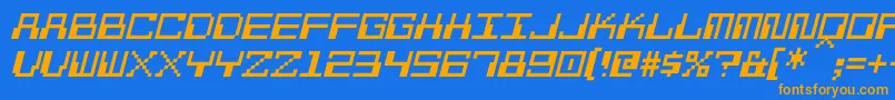 Шрифт PixelCalculonItalic – оранжевые шрифты на синем фоне