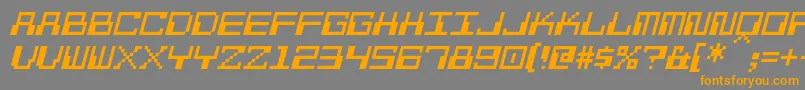 PixelCalculonItalic Font – Orange Fonts on Gray Background