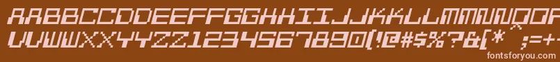 fuente PixelCalculonItalic – Fuentes Rosadas Sobre Fondo Marrón