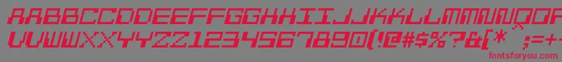 PixelCalculonItalic Font – Red Fonts on Gray Background