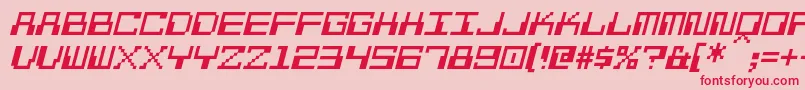 Police PixelCalculonItalic – polices rouges sur fond rose