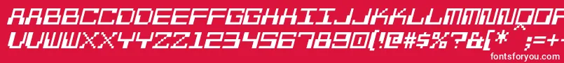 フォントPixelCalculonItalic – 赤い背景に白い文字