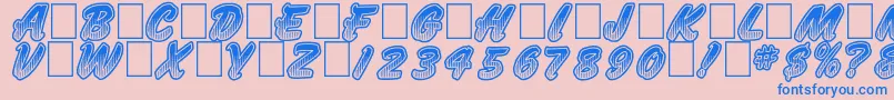 JumboParade Font – Blue Fonts on Pink Background
