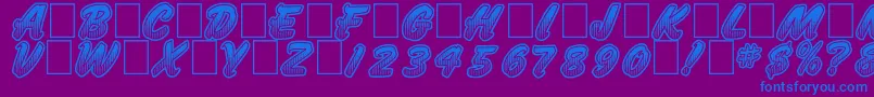 JumboParade-fontti – siniset fontit violetilla taustalla